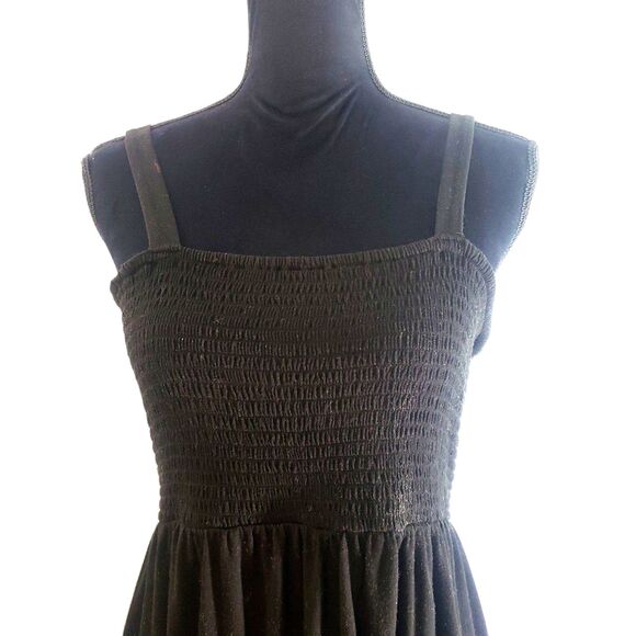 Faded Glory Black Shirred Bodice Maxi Dress Size 1X/16W - Picture 7 of 8